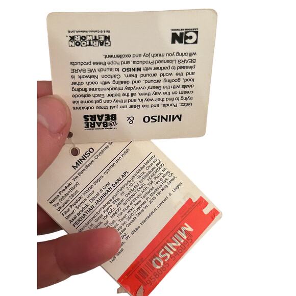 NWT MINISO We Bare Bears Panda Christmas Elf Hat Plush Toy Xmas 11” Cartoon - Picture 6 of 12